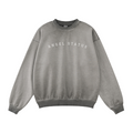 380GSM Unisex Fall&Winter Inside-Out Fried-Color Crew Neck Sweatshirt Dark Grey