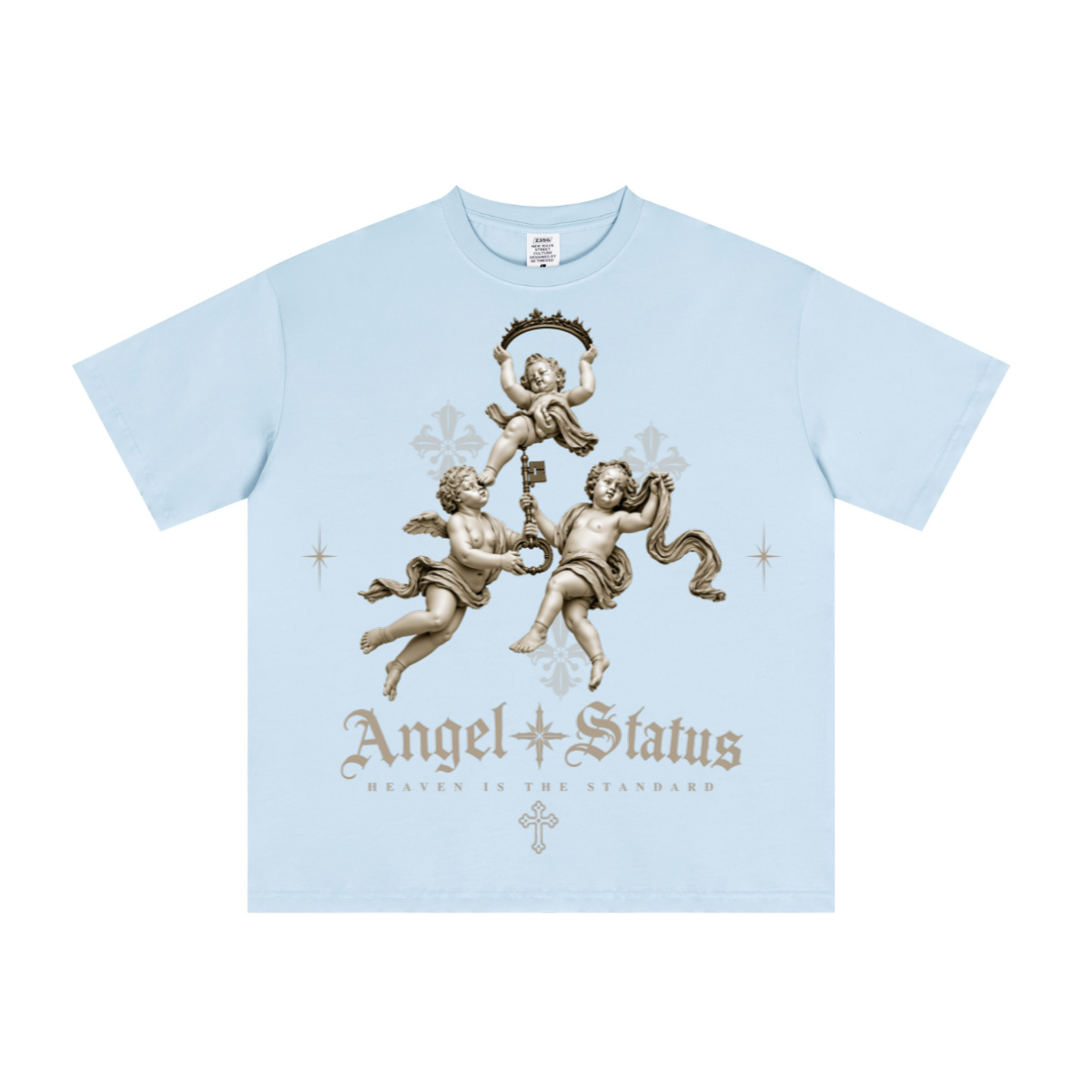 235GSM Men's Low-Shrink Cool-Touch Cotton T-Shirt Light blue