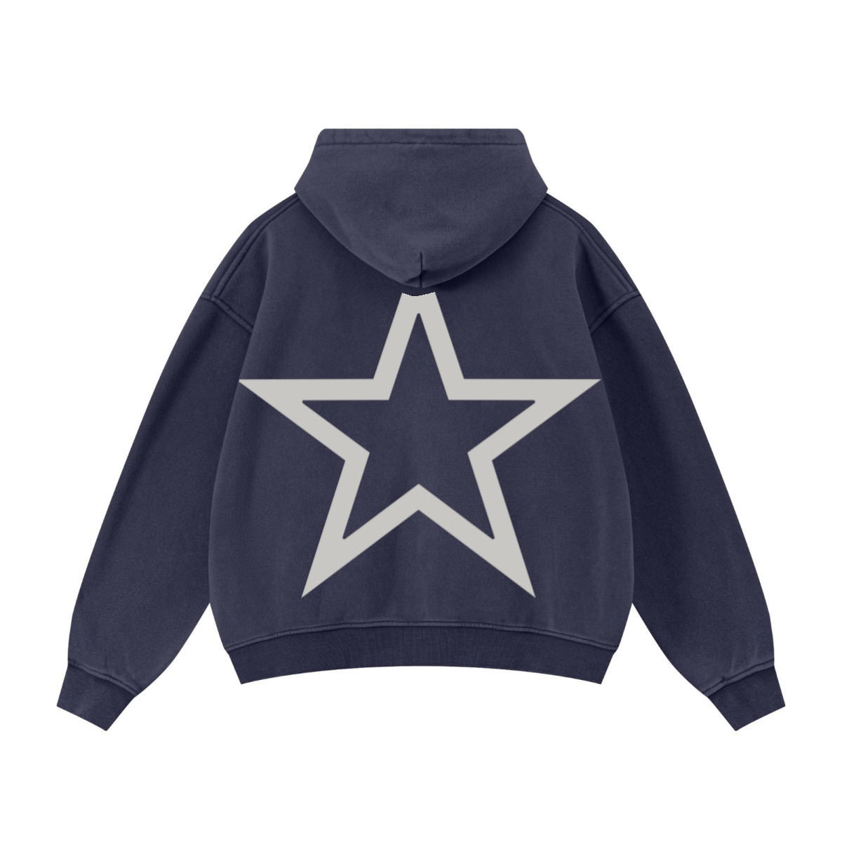 400GSM Unisex Vintage-Wash Boxy-Fit Zip-Up Hoodie Vintage Royal Blue