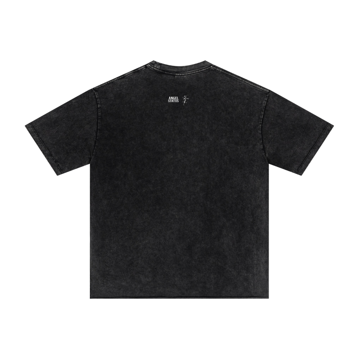 275GSM Men's Double-Yarn Raw-Edge Pigment-Wash T-Shirt Snow Wash