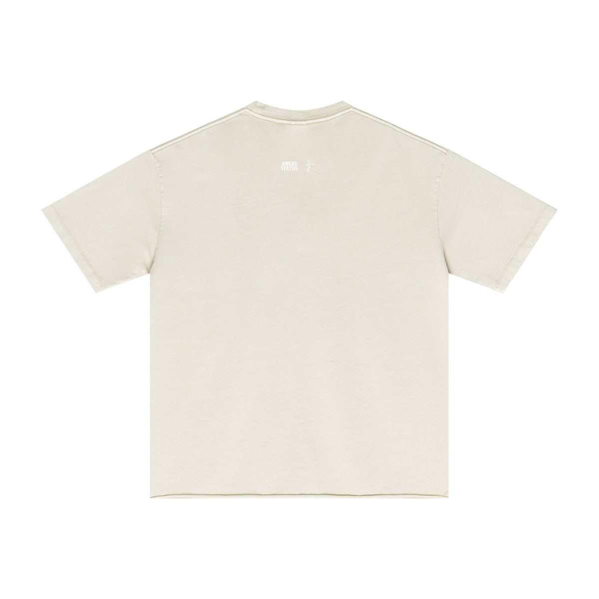 275GSM Men's Double-Yarn Raw-Edge Pigment-Wash T-Shirt Apricot